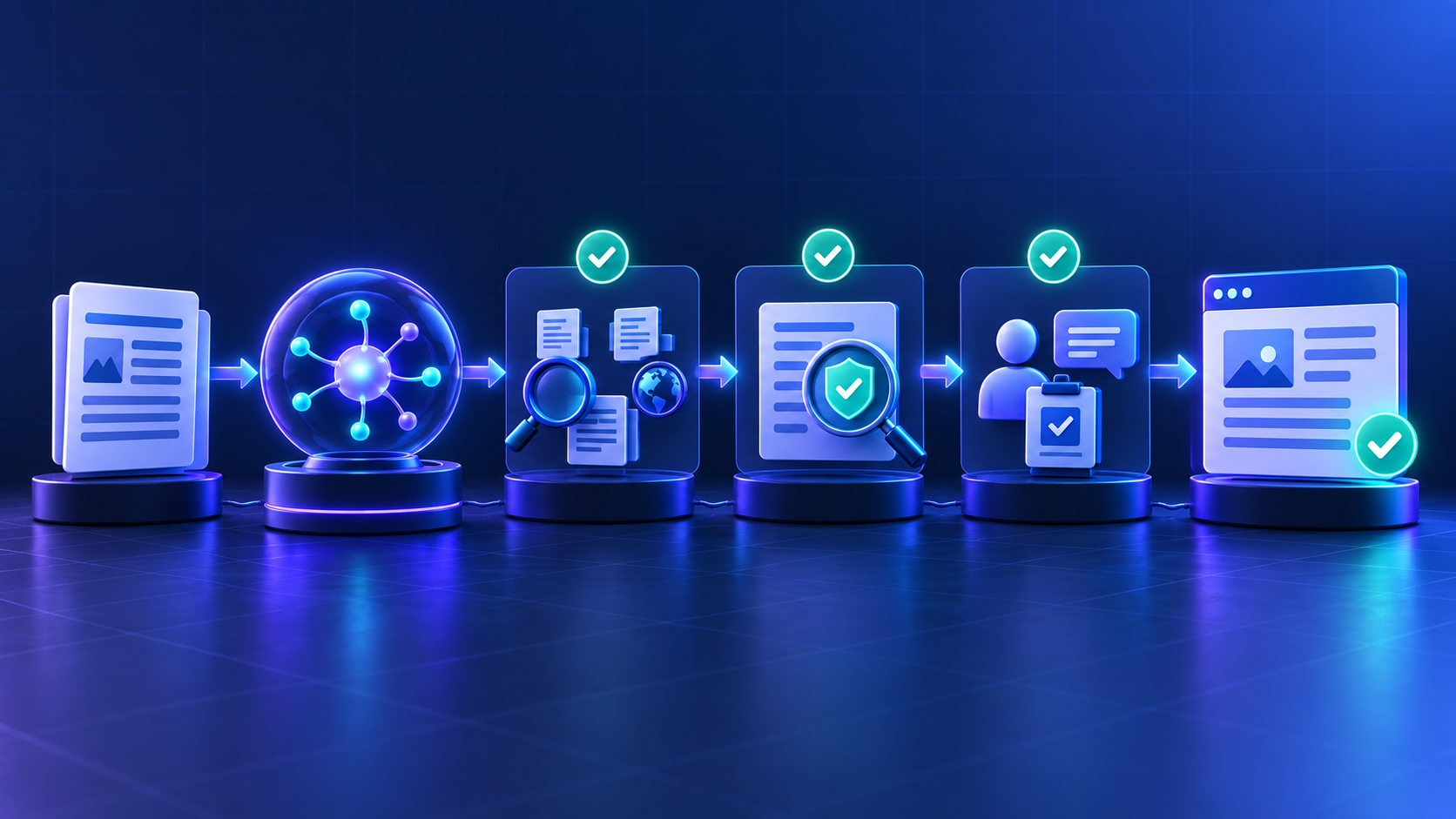 Abstract illustration for A Human–AI Content Workflow That Protects Quality and Trust